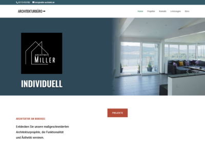 ein screenshot einer Architektenwebsite in desktopansicht