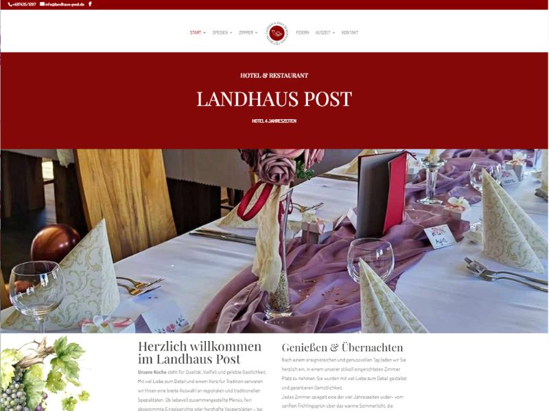 Screenshot Landhaus Post Starseite
